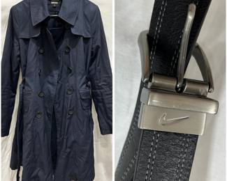 Coat and Nike belt