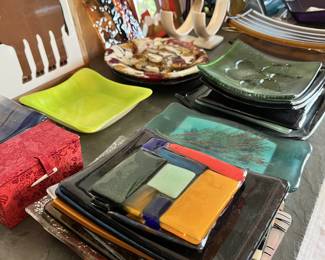 art glass dishes, fused glass art