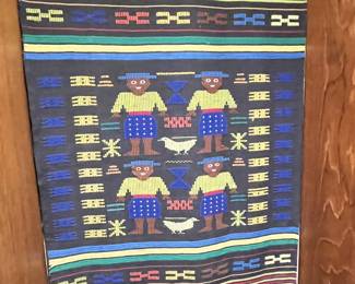 Guatemalan Folk Art tapestry wall hanging