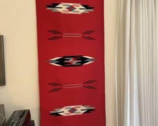 Chimayo hand-loomed wool "rug", likely 1940-1960's