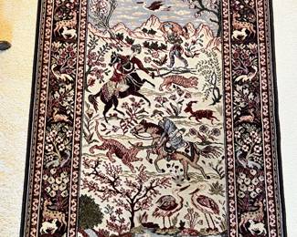 Wool woven rug made in Belgium
