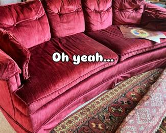 Velvet Sofa, Slightly curved