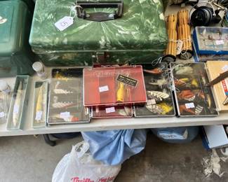 fishing items, hooks and lures