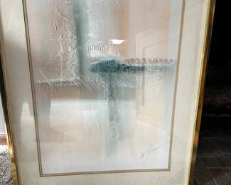 Vintage E. Lee framed, signed picture.