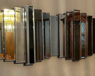 Windsor Mid-century 13 panel beveled glass mirror