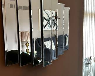 Windsor mid-century seven panel beveled mirror