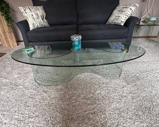 Luxurious Italian wave glass coffee table