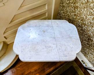 Marble Top Wood Side Table