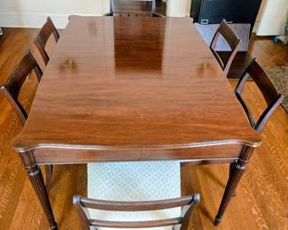 Solid Wood Dining Room Table w/6 Chairs and Leaf 30H x 60W x 41D ( 12" Leaf)