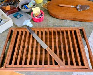 Danish Teak Bread Cutting Boarad