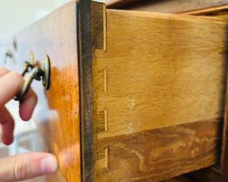 English Style Burled Walnut Chest