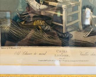 18th Century Style Engraving in Gold Frame