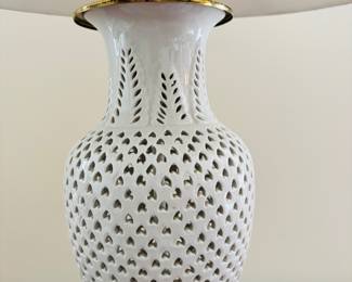 Reticulated Blanc De Chine Lamp