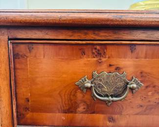 English Style Burled Walnut Chest