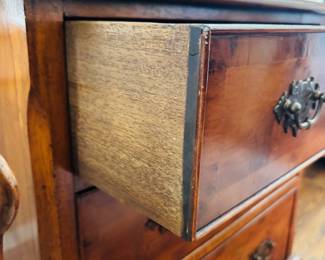 English Style Burled Walnut Chest