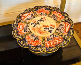 English Imari Porcelain Footed Compote