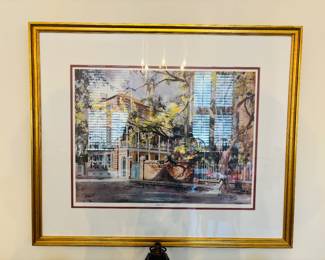 Charleston Style Watercolor w/ Gold Frame