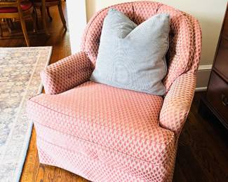 Classic Pink Upholstered Chair