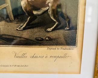 18th Century Style Engraving in Gold Frame