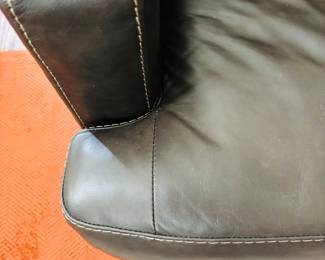 Grey Leather Loveseat