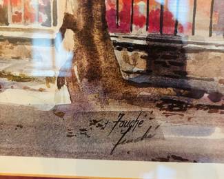 Charleston Style Watercolor w/ Gold Frame