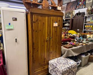 Metal cabinet and cedar wardrobe