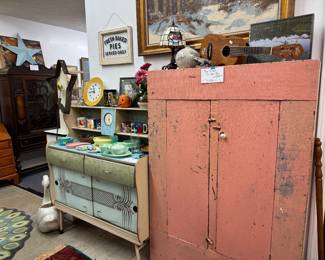 Antique pink cupboard