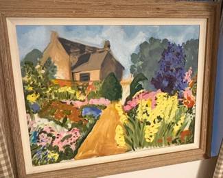 ImpressionistStyle Cottage Garden Oil Painting by Irene Stry