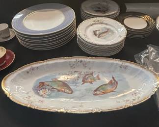 Antique Victoria Austria Porcelain Fish Service Set third image