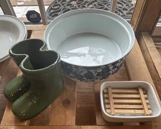 Assorted Vintage Ceramic Tableware Collection with Planters and Accessories