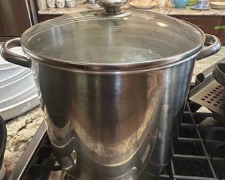 Large Stainless Steel Stockpot with Glass Lid