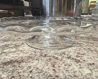 Vintage Indiana Glass Teardrop Pattern Clear Glass Cake Stand second image