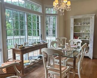 Farmhouse Dining Set with Hutch and Console Table