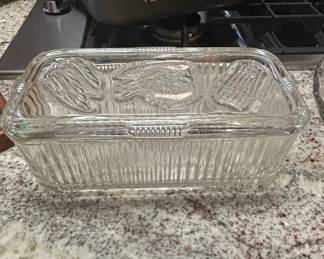 Federal Glass Vegetable Pattern Refrigerator Dish