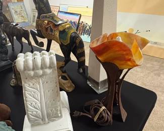 Vintage Ceramic Horse TV Lamp with Planter