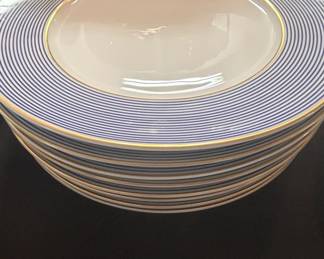 Raynaud Limoges Crinoline Blue Dinner Plates