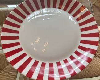 Crate Barrel Peppermint Stripe Platter