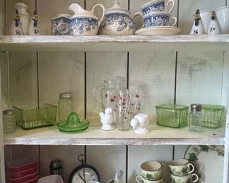 Vintage Blue and White Transferware Collection with Assorted Kitchenware