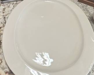 Large White Ironstone Oval Serving Platter