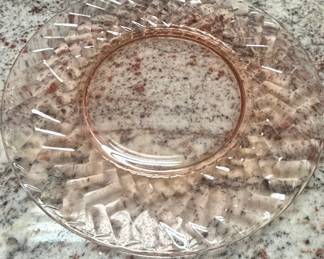 Jeanette Glass Co. Cubist Pink Plate