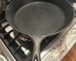 Vintage Wagner Ware Cast Iron Skillet with ThreeHole Handle