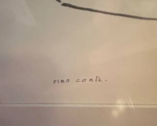 Pino Conte, Signed Minimalist Female Nude Line Drawing second image