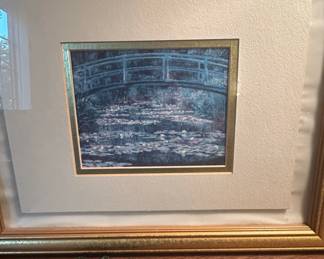 Water Lilies and Japanese Bridge Framed Print