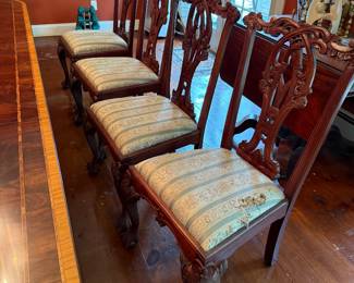 Rare Set of 12 Chippendale Dining Chairs