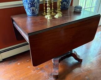 Antique Mahogany Empire Dropleaf Dining Table