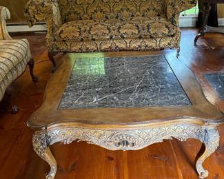 4' Square Marble Top Coffee Table