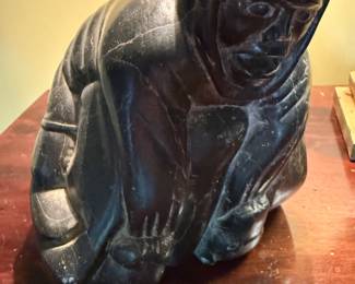 Black Marble Eskimo Sculpture