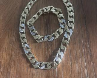 14KT DIAMOND NECKLACE AND BRACELET
