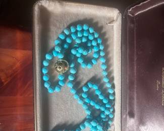 TIFFANY &CO. TORQUOISE 18KT BALL NECKLACE