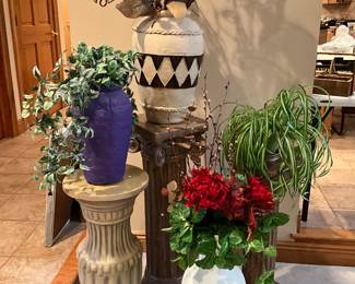 Pedestals and vases
